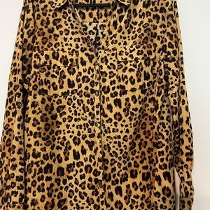 Leopard print blouse.